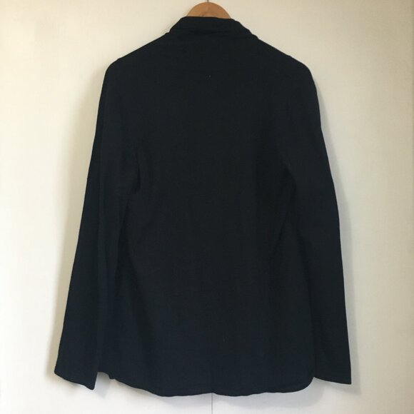 Cyrus Black Rayon Open Cardigan Size Large | Rounded Hem Career Wear Sweater - Picture 2 of 10